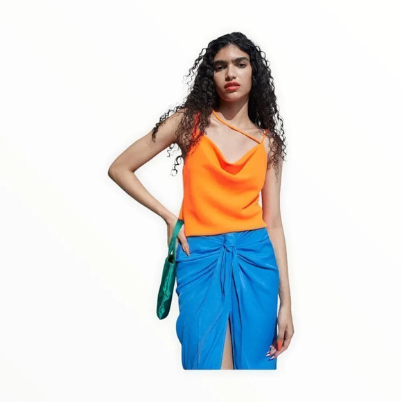 ZARA | Orange | MULTIPOSITION STRAP TANK TOP - Picture 11 of 15